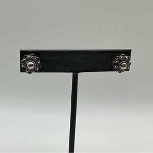 Sterling Silver Floral Stud Earrings with Friction Backs.          S